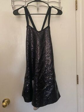 Dance Costume Black Sequin Dress